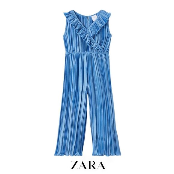 Zara Other - ZARA Kids | Light Blue | PLEATED JUMPSUIT WITH RUFFLES